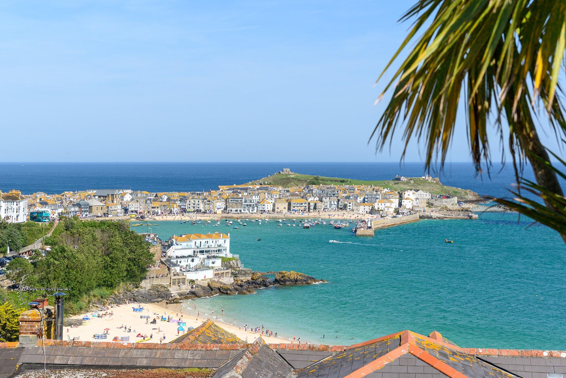 The view across St Ives Harbour, town and beach is totally breath taking.