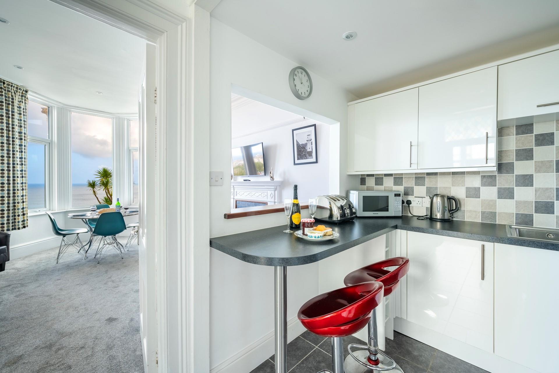 The modern kitchen is well-equipped to cook up your favourite meals.