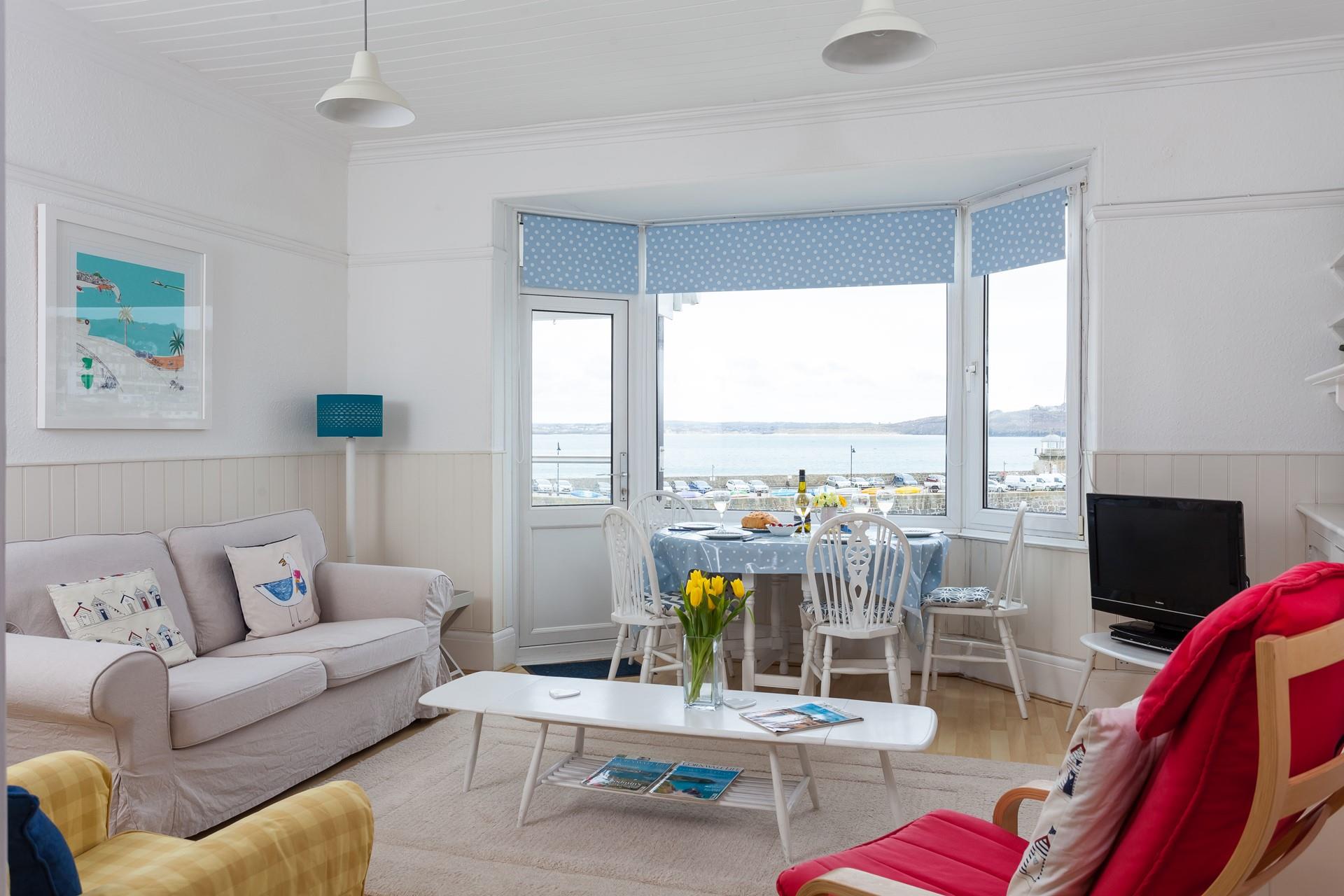 Relax on your sofa with a hot cup of tea after a day spent on the beach.