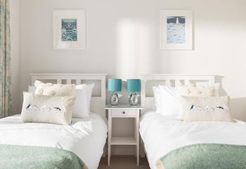 Comfortable twin beds and cute soft furnishings make bedroom 2 a cosy space for both children and teens alike. 