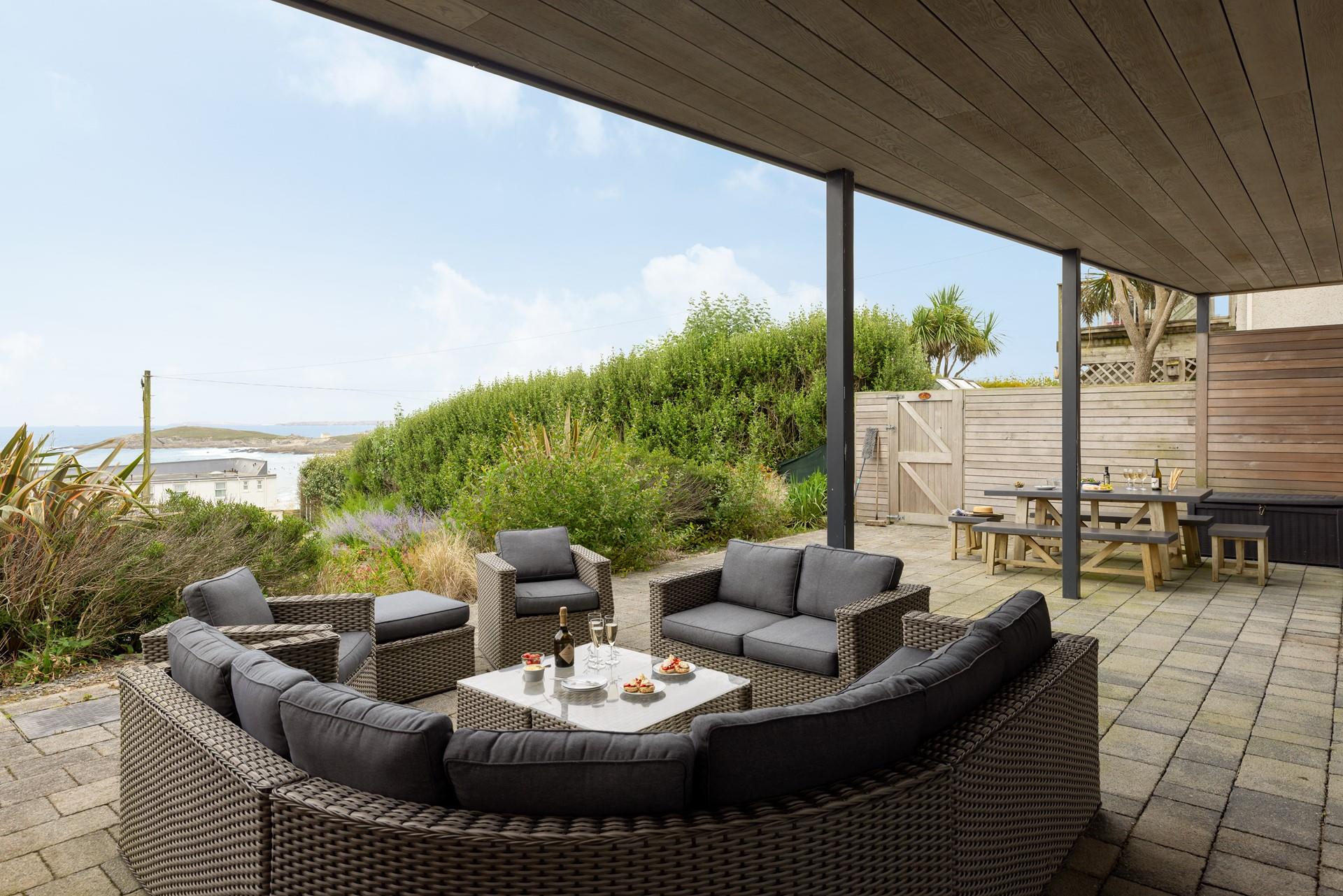 The communal garden is a great space for the children to enjoy whilst you sit and listen to the sounds of the sea.