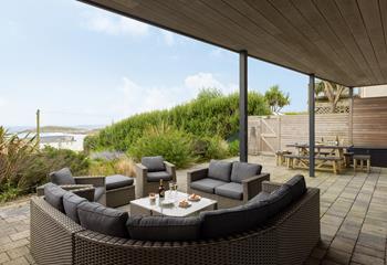 The communal garden is a great space for the children to enjoy whilst you sit and listen to the sounds of the sea.