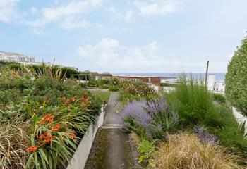Wander through the blooming terraced gardens.