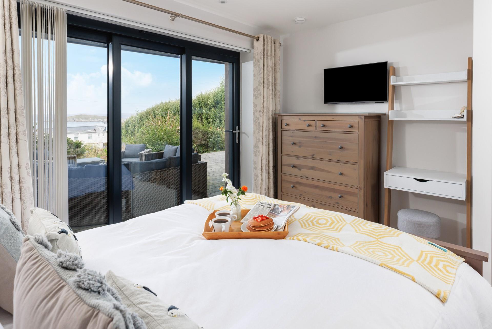 Slide open the patio doors to check the days weather.