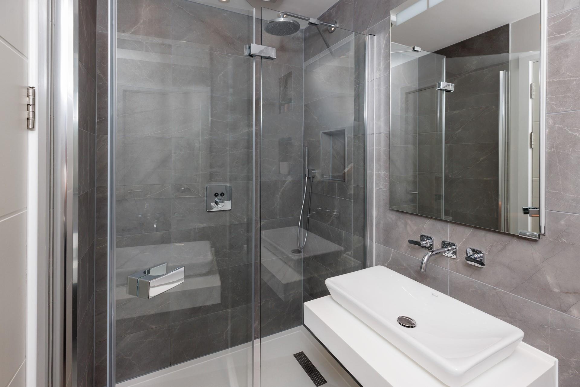 Take an invigorating shower to start the day.