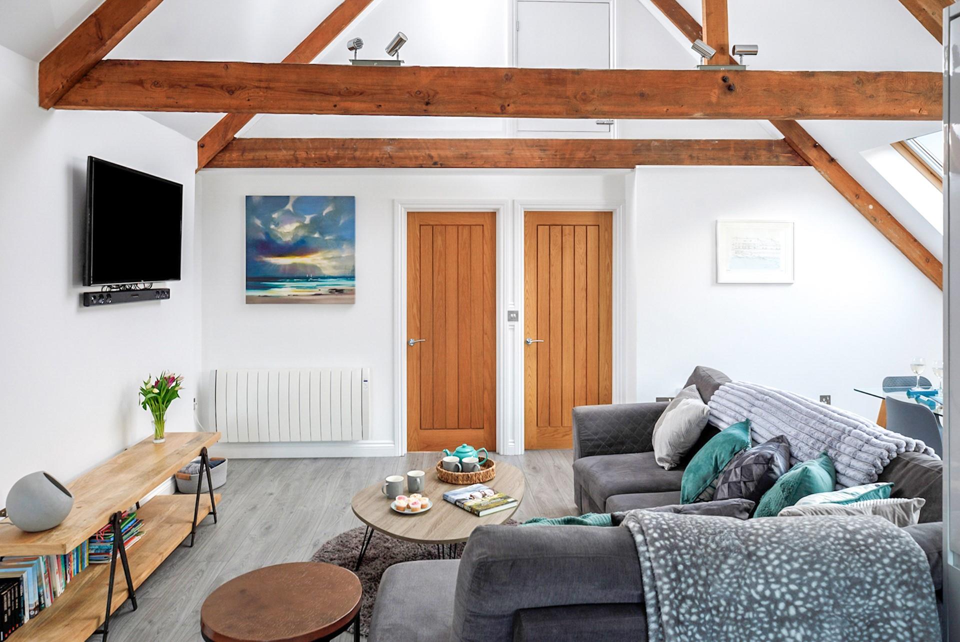 Sink into the plush sofa and enjoy a family game night together.