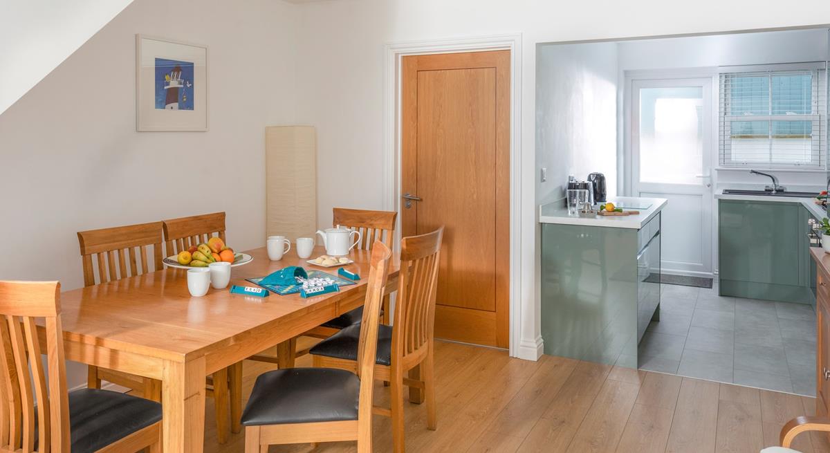 The dining table is great for holiday games night!