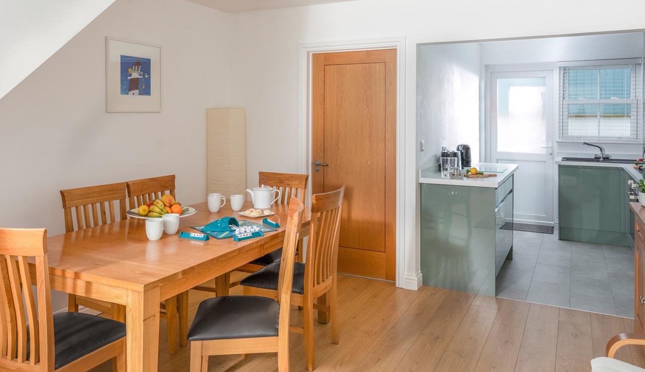 The dining table is great for holiday games night!