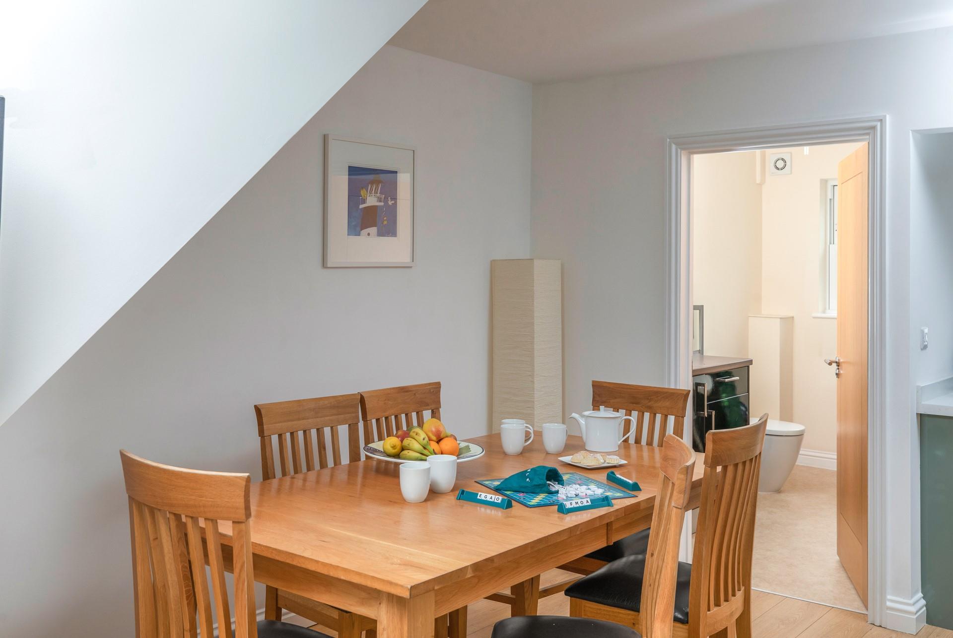 The dining table is great for holiday games night!