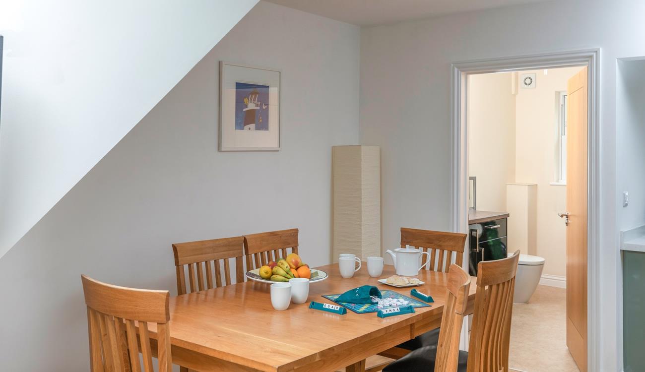 The dining table is great for holiday games night!