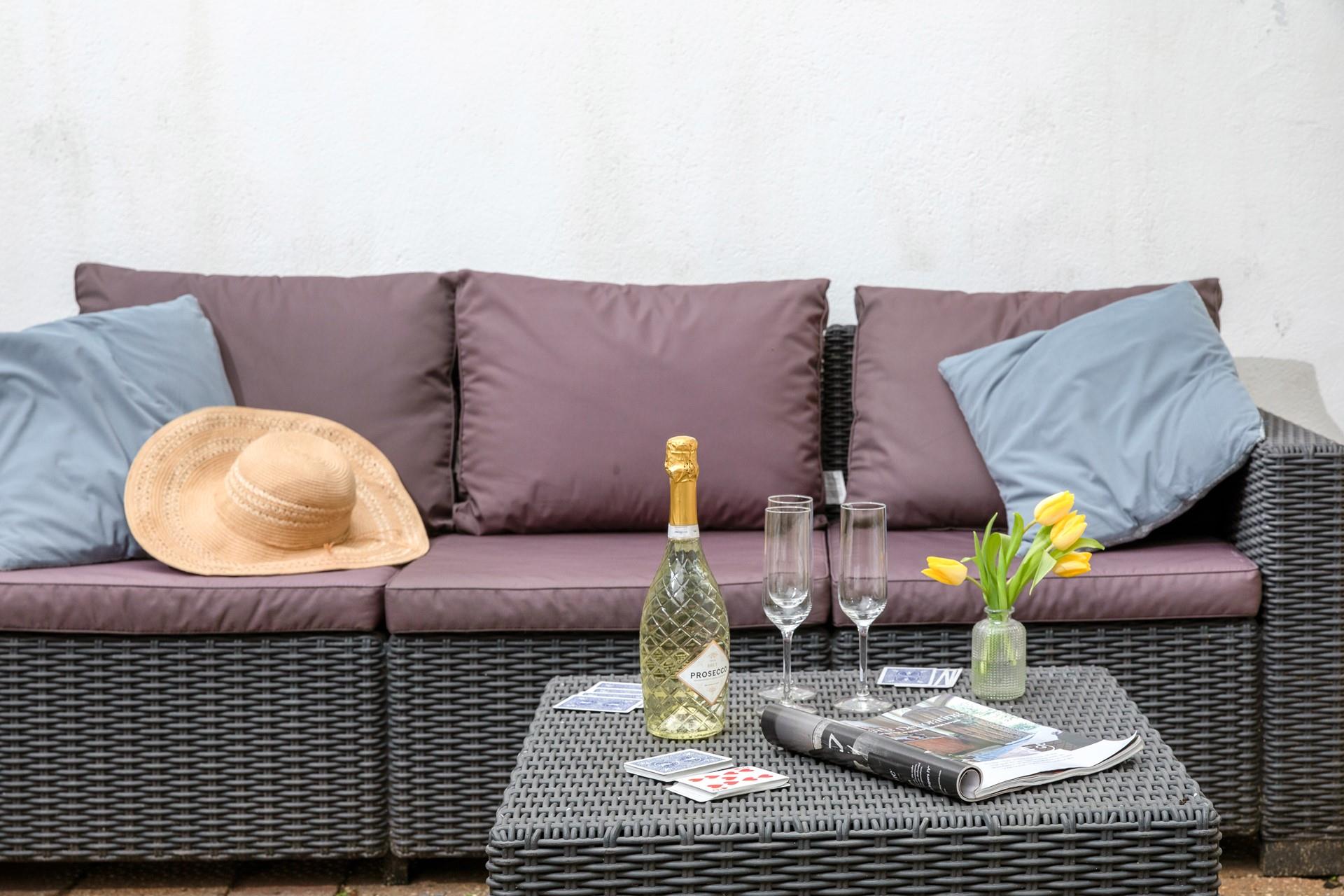 Put your feet up with a glass in hand!