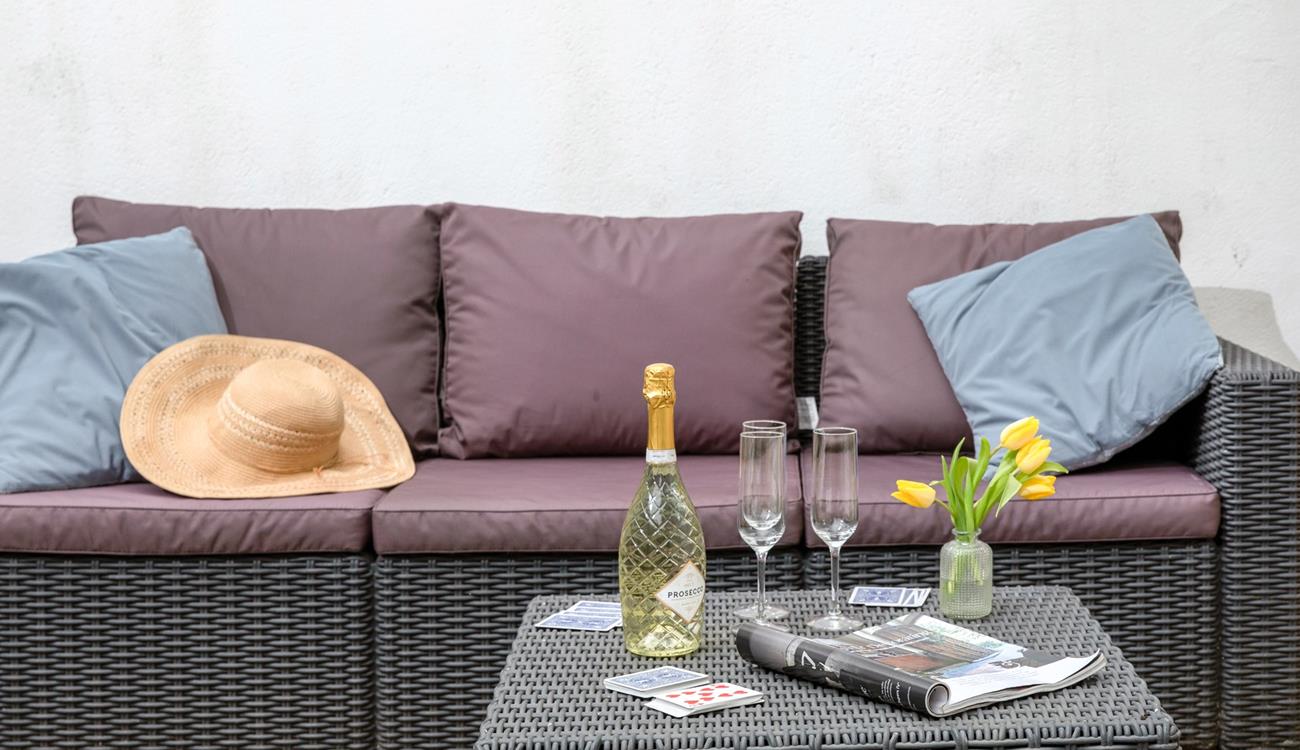 Put your feet up with a glass in hand!