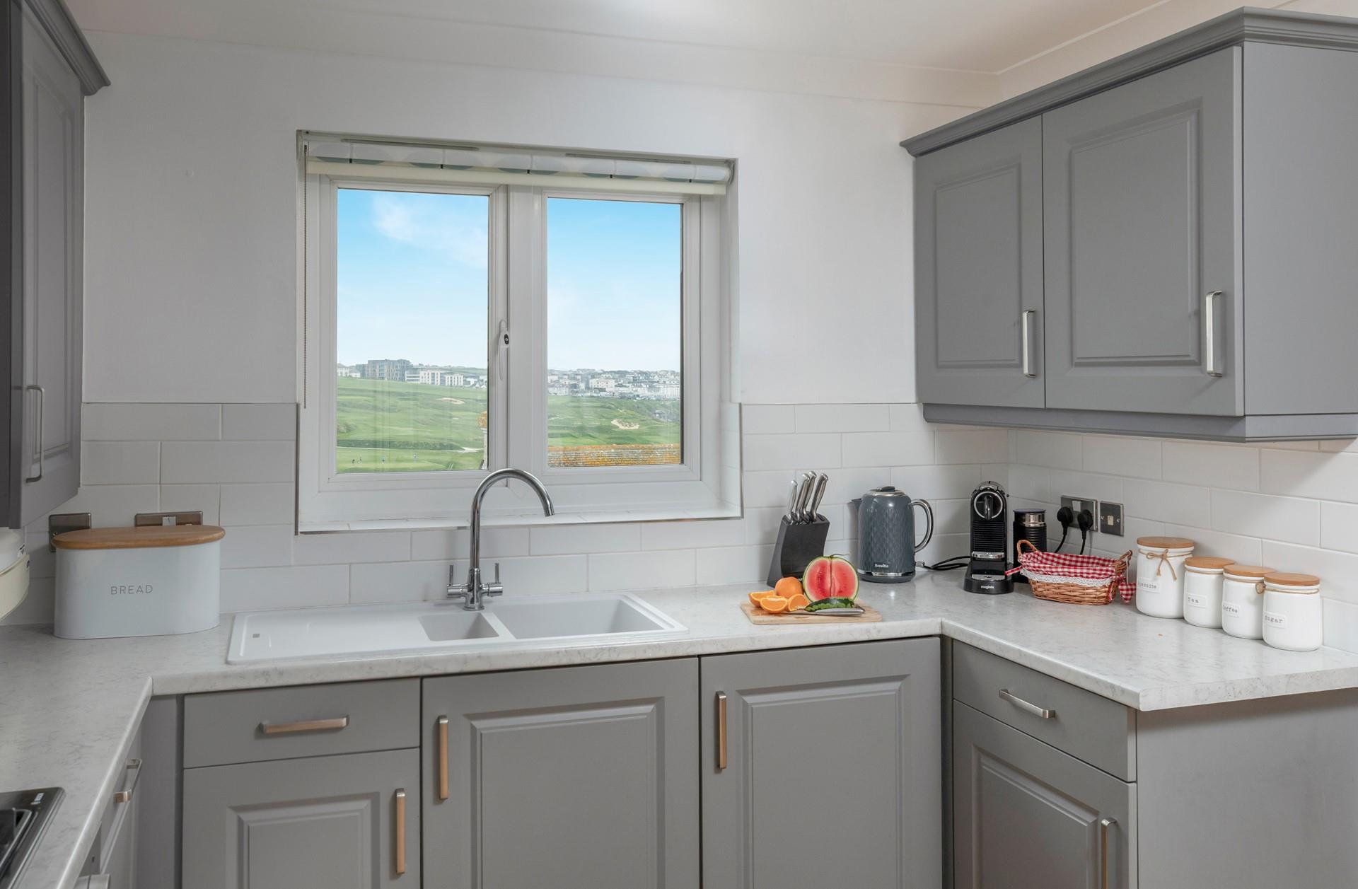 You can enjoy the views of the golf course from the kitchen window whilst doing the dishes. 