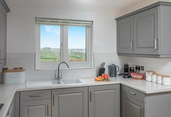You can enjoy the views of the golf course from the kitchen window whilst doing the dishes. 