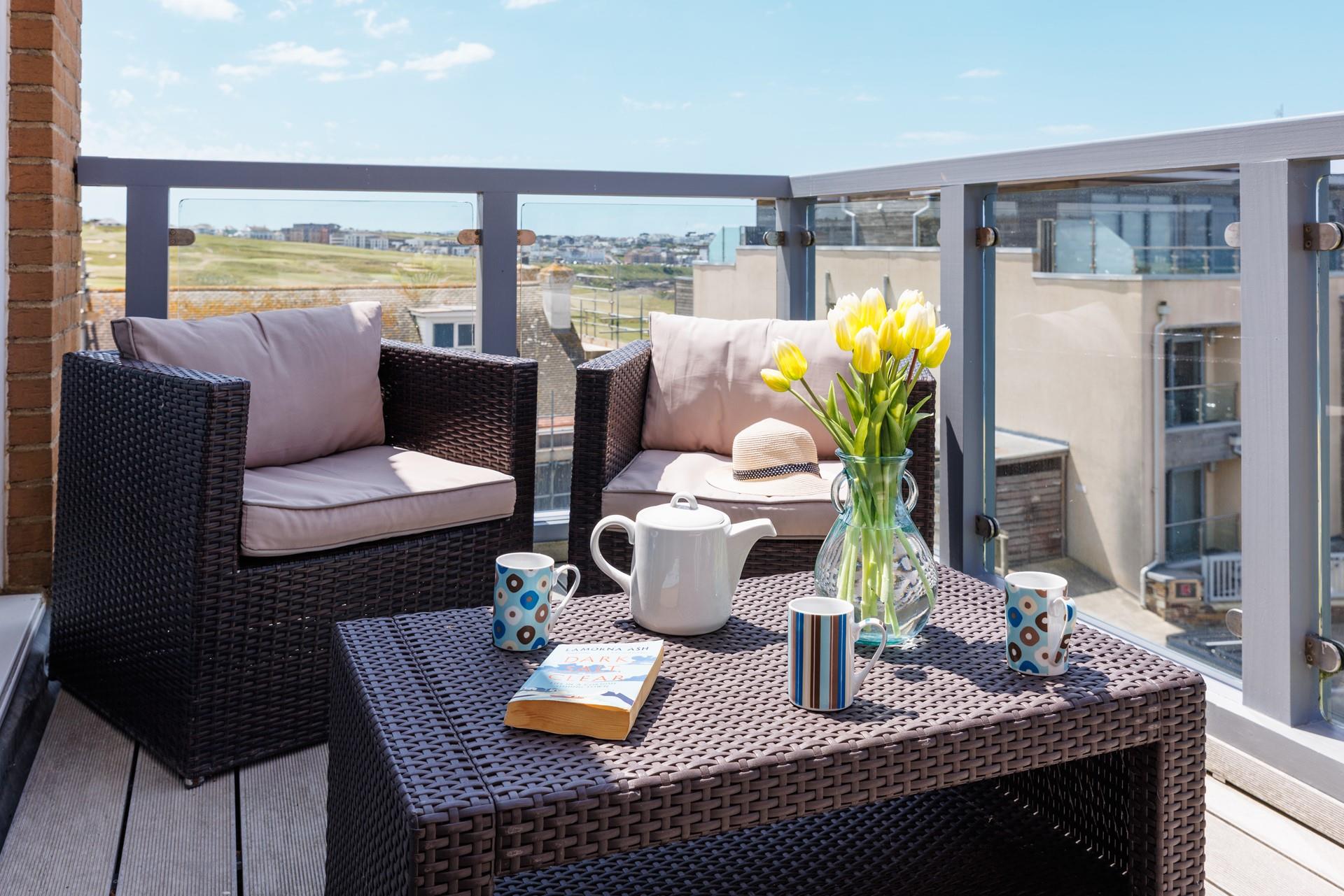 Take a cup of tea outside to sip in the sunshine.
