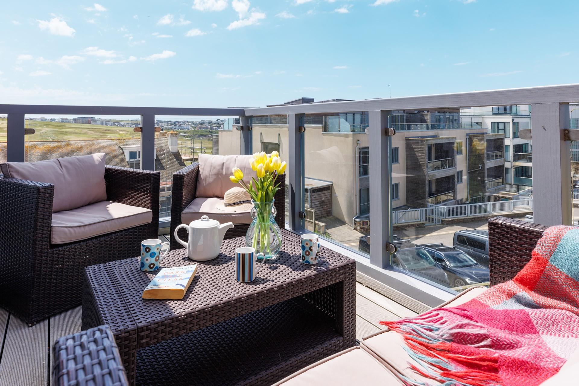Grab a good book, a warm beverage and relax watching the ocean.