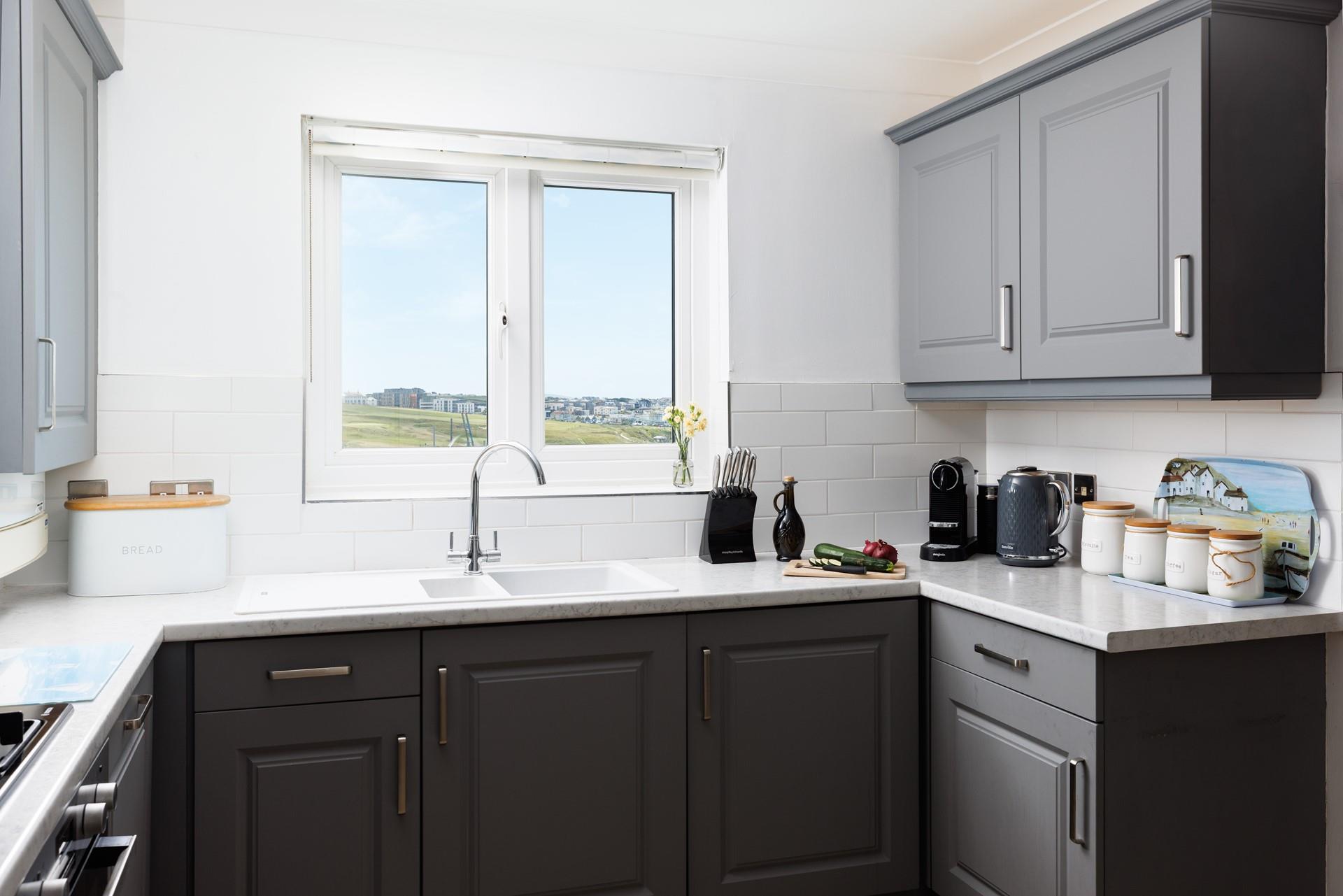 You can enjoy the views of the golf course from the kitchen window whilst doing the dishes.