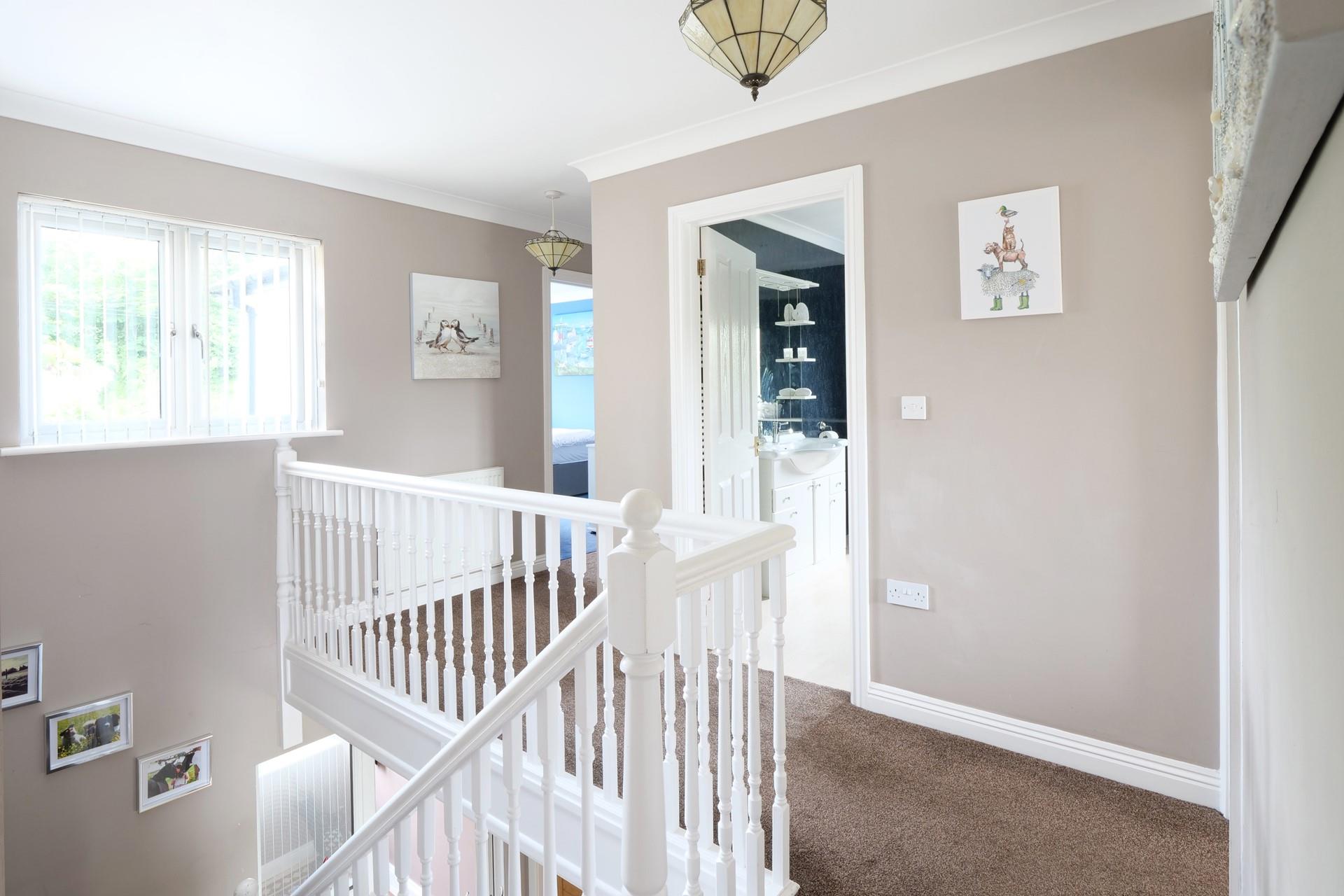 Climb the stairs and retire to bed in the evening.