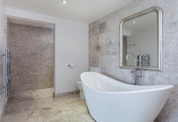 Enjoy fresh warm towels straight from the heated towel rail after a relaxing bubble bath.