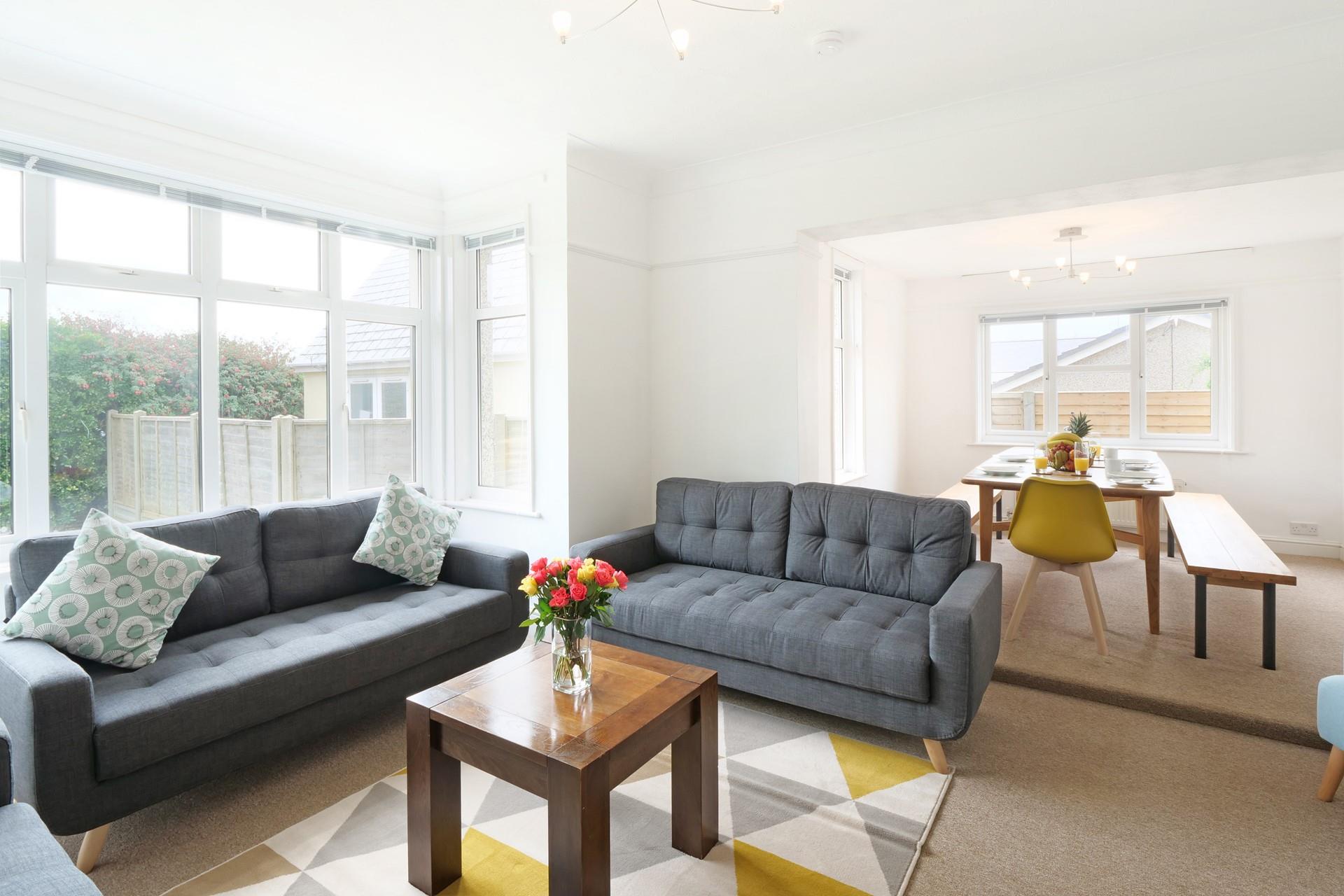 Sink into the sofa and relax in the evening after a busy day on the beach.