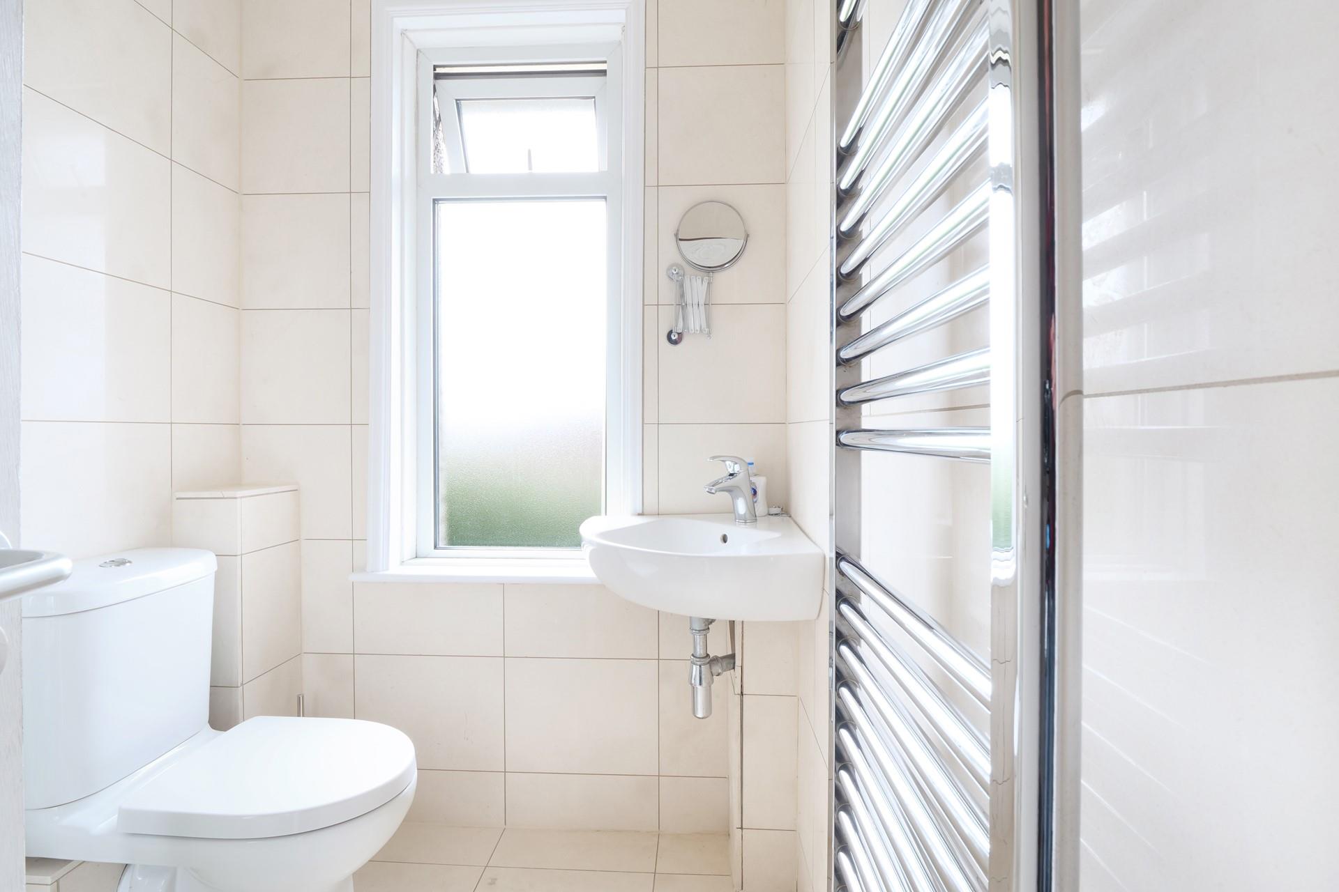 The bathroom provides space to get ready each morning.