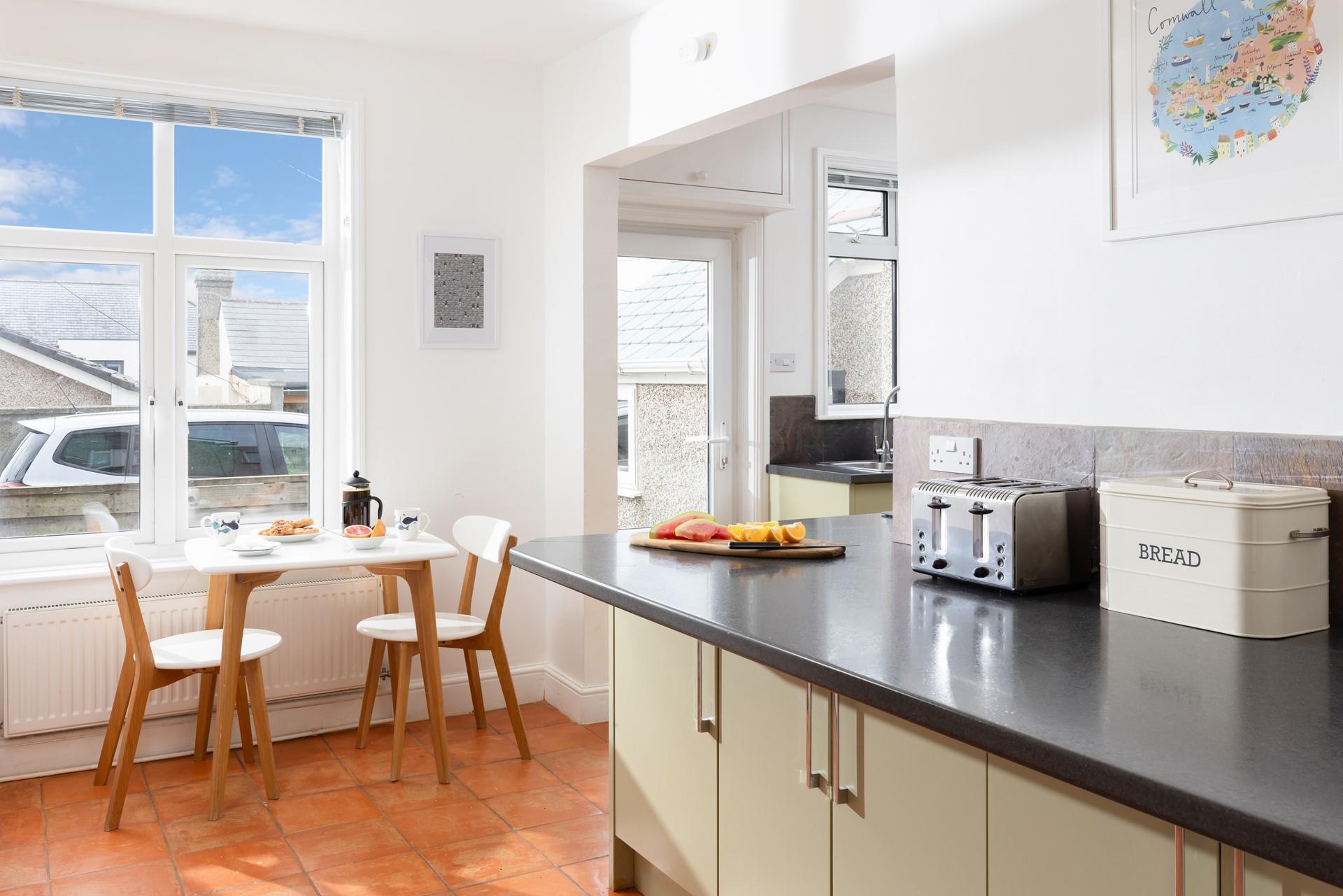 A short walk from the beach, start your day with coffee, then head out to explore the coast.