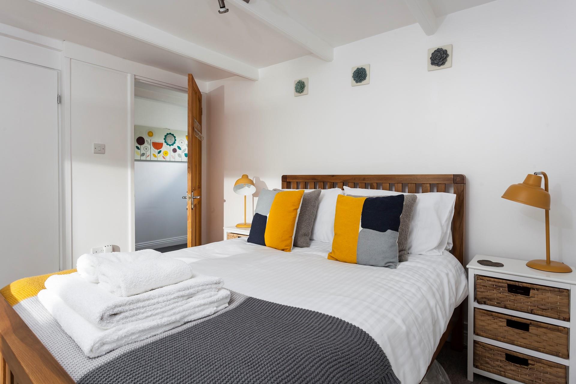 Soft fluffy towels await you after a morning shower.