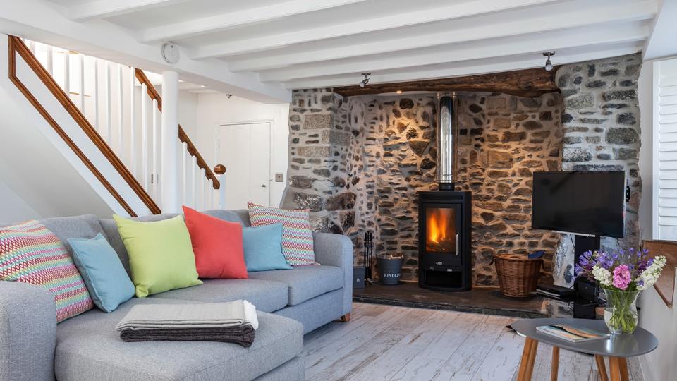 On cooler nights or winter days, light the woodburner which sits in the inglenook fireplace and snuggle up with your loved ones.