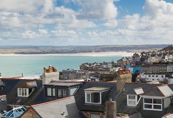 Enjoy far-reaching views of Hayle's three miles of golden sands across the Bay.
