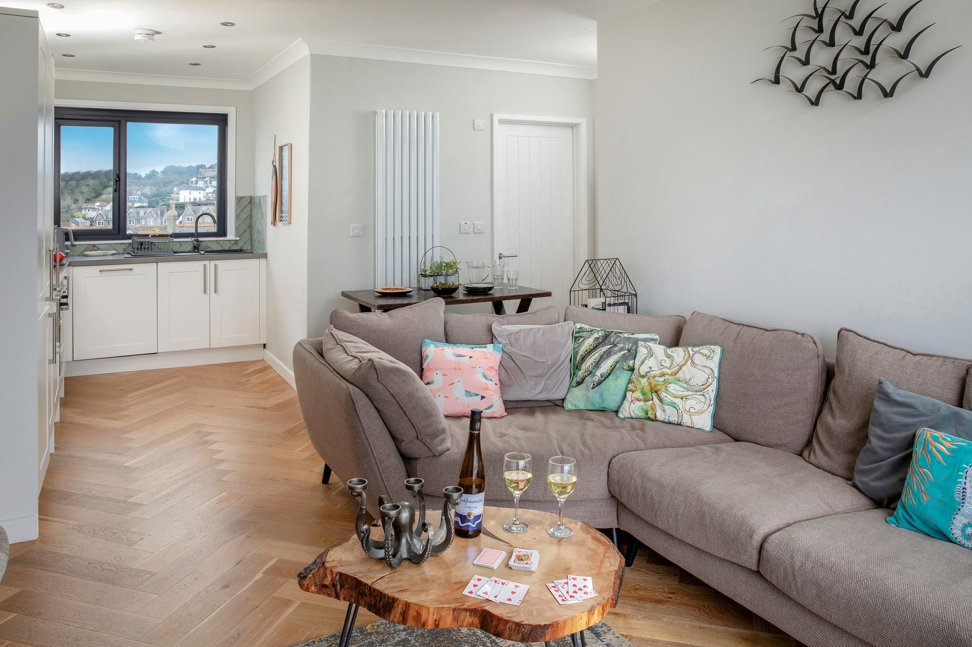 Put your feet up after a day of exploring the coast path and enjoy a rewarding glass of wine.