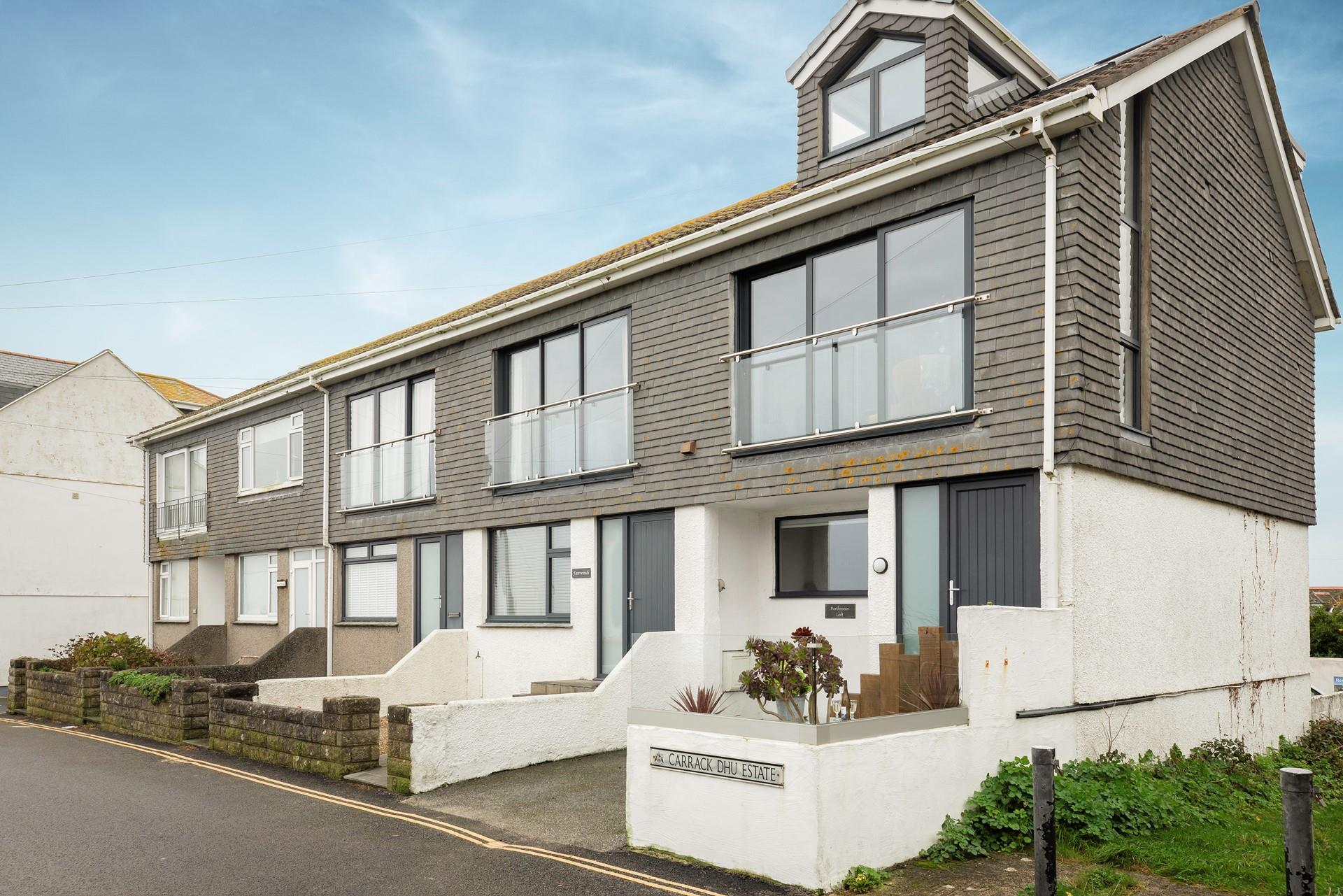 The front of the property overlooks Porthmeor beach.