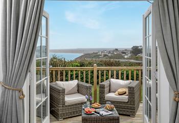 Step from the bedroom straight onto your private decked area to admire the view.