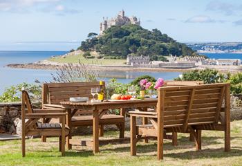 Spectacular views of St Michael's Mount from the garden as well as almost every room in the house.