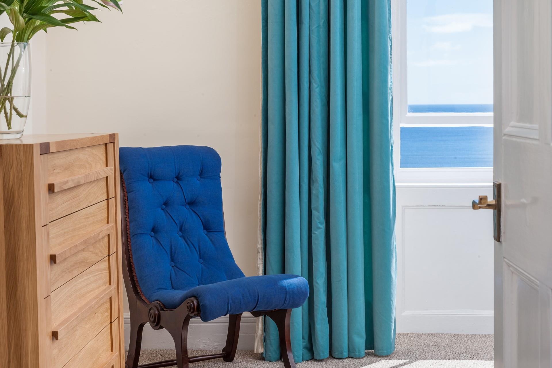 Bedroom 3 has gorgeous sea views. 