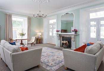 Traditional Victorian features are juxtaposed with modern furnishings in this stunning house.