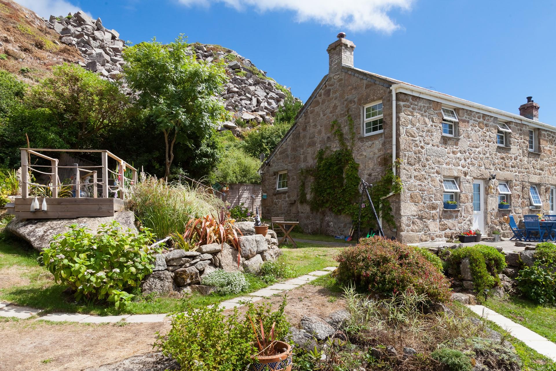 There's plenty of space outside the cottage to relax in the sunshine. 