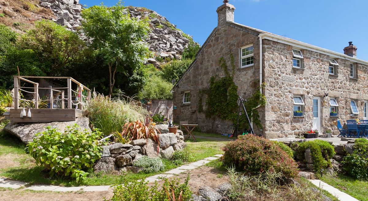 There's plenty of space outside the cottage to relax in the sunshine. 