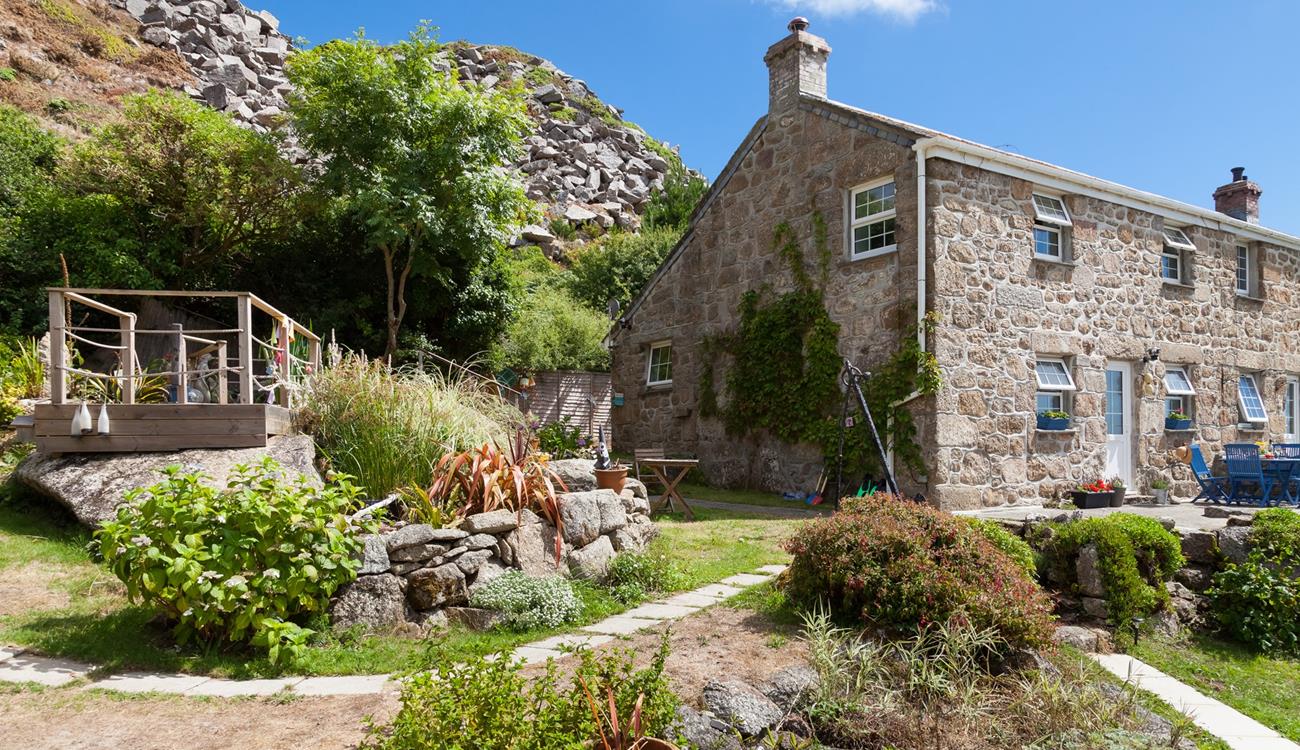 There's plenty of space outside the cottage to relax in the sunshine. 