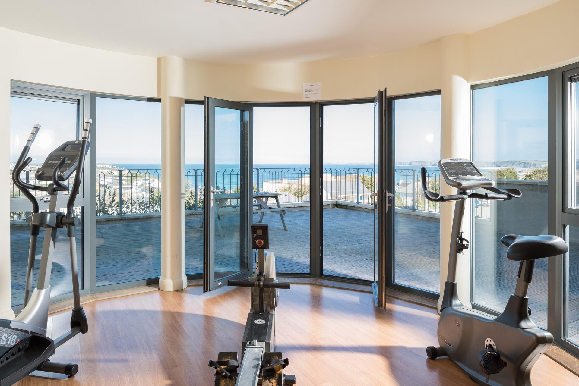 You'll have access to the communal gym which overlooks the ocean. 