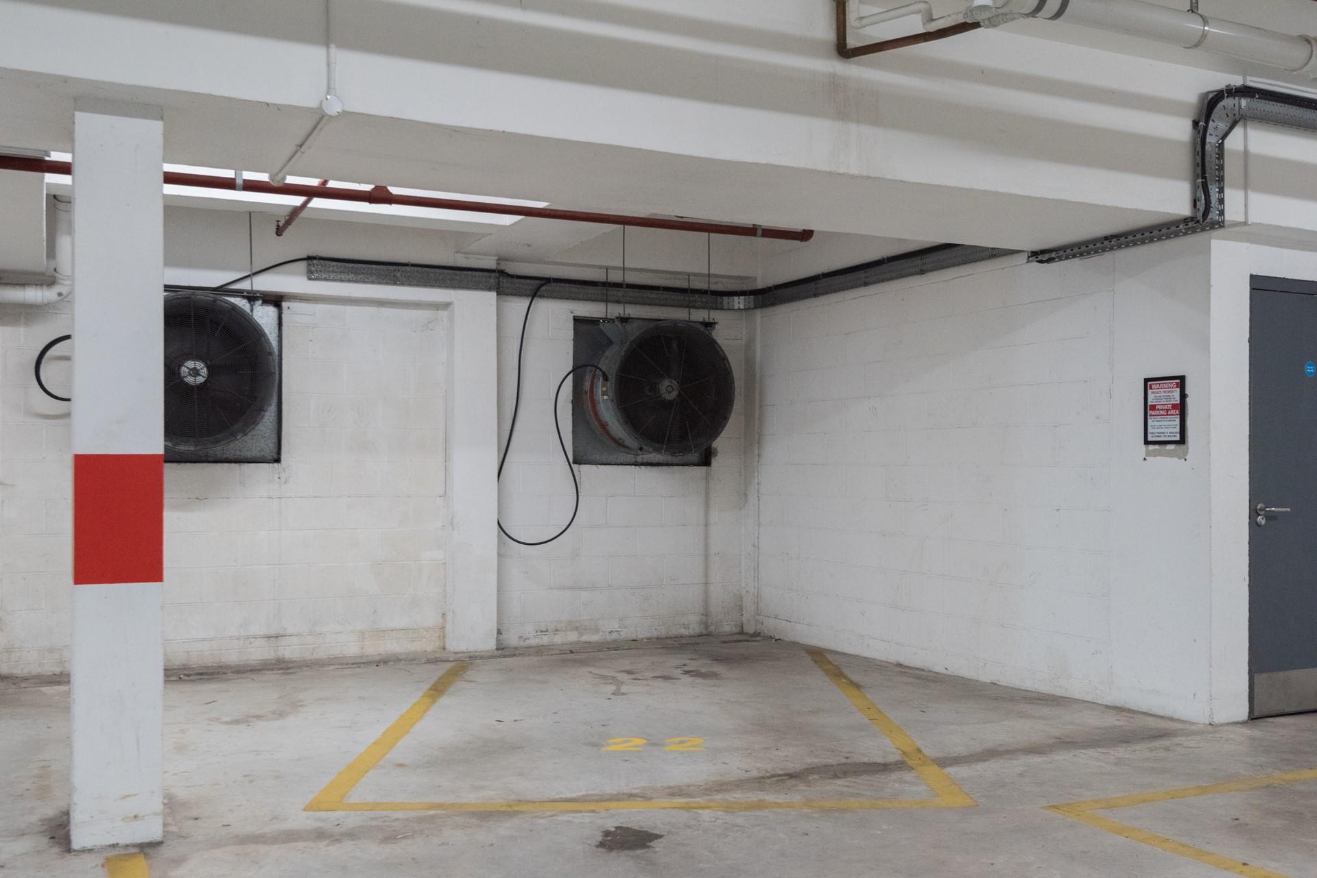 The property's private parking space is located underground. 