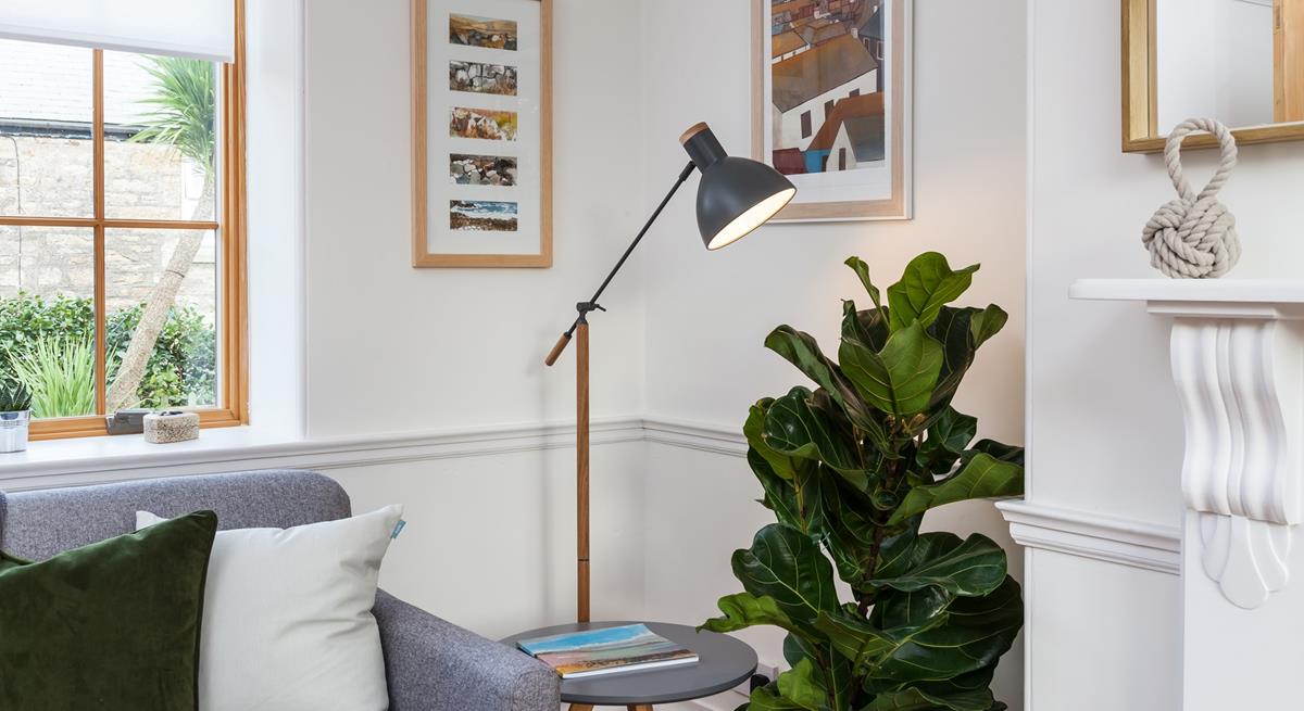 Curl up with a good book beside the reading lamp. 