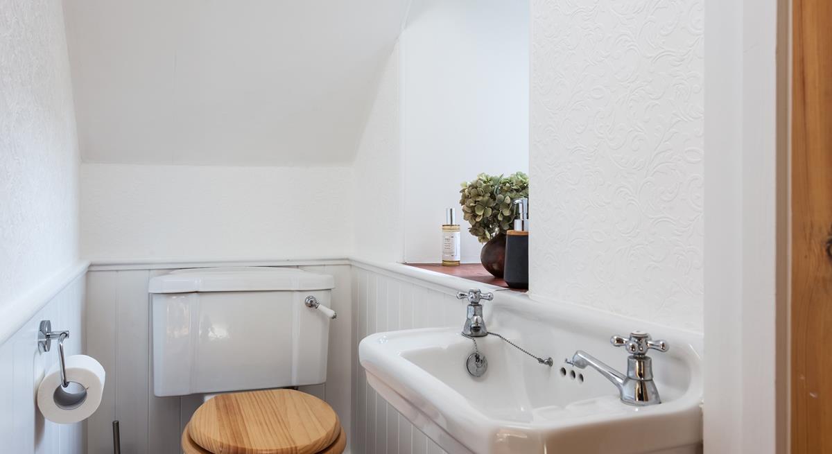 A handy downstairs cloakroom.