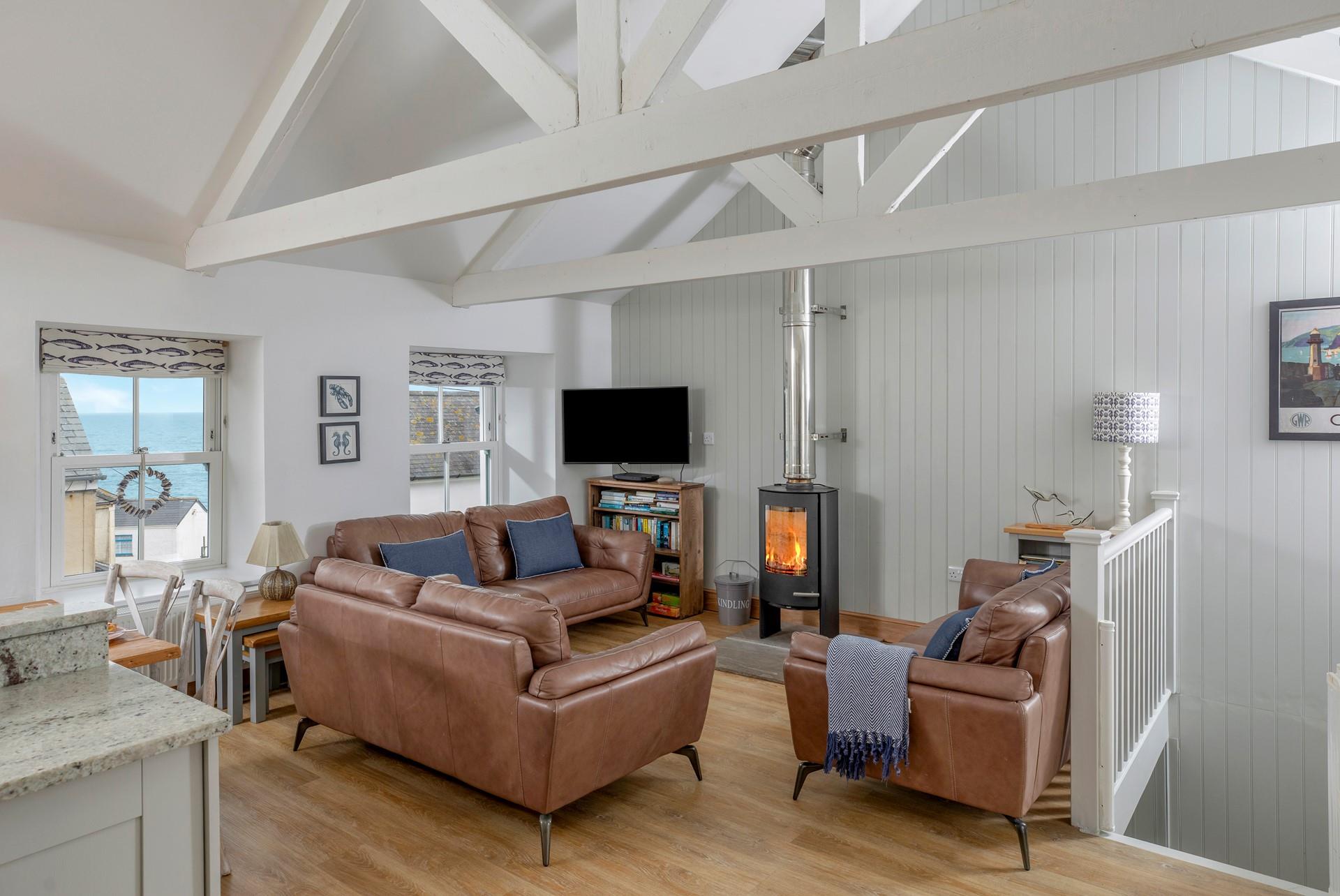 Get glimpses of the ocean from the reverse level living area.