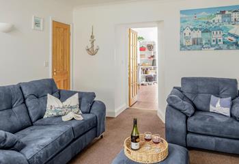 Enjoy a glass of bubbly in the beautifully decorated living area.