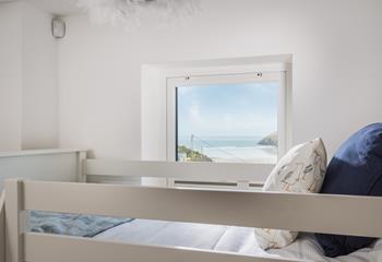 The top bunk is the perfect place to drift off to the distant sound of the waves.