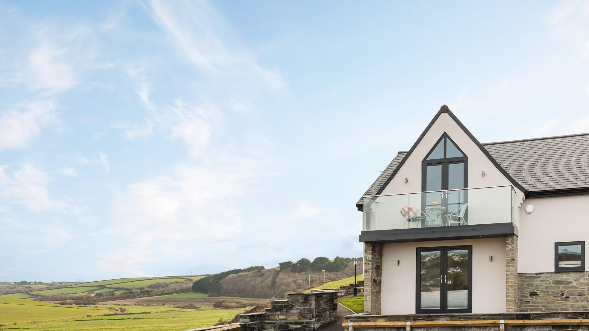 The balcony is perfect for watching the evening sunset.