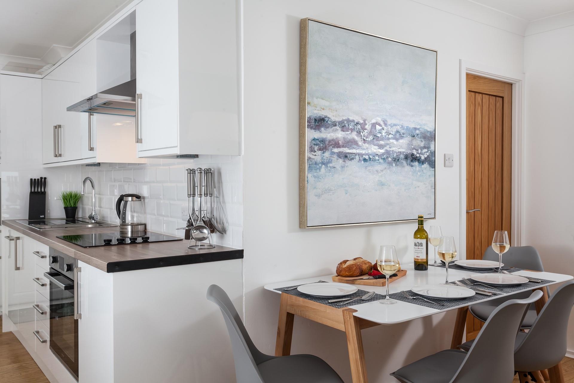 Tuck into hearty meals at the dining table each evening.