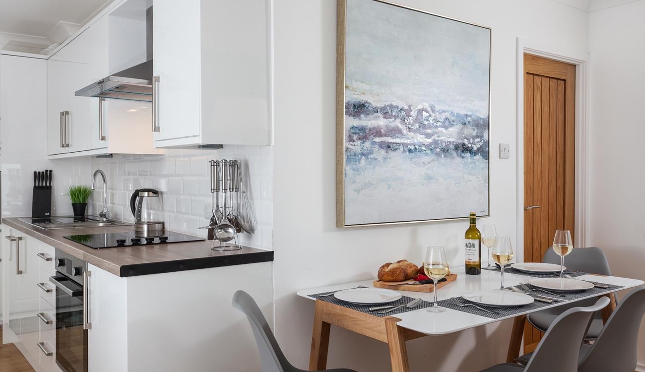 Tuck into hearty meals at the dining table each evening.