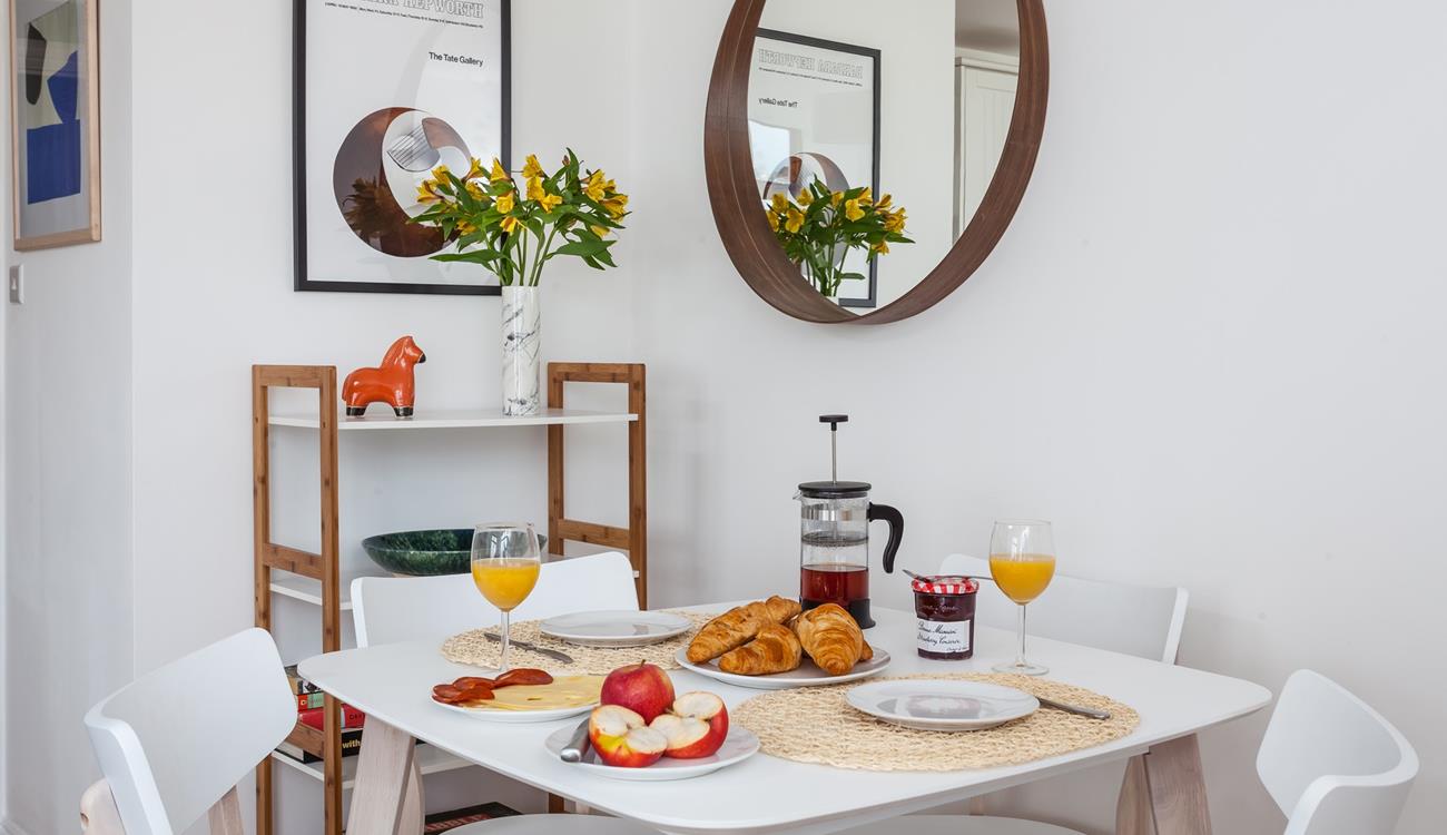 Indulge in a leisurely breakfast during your stay in St Ives. 