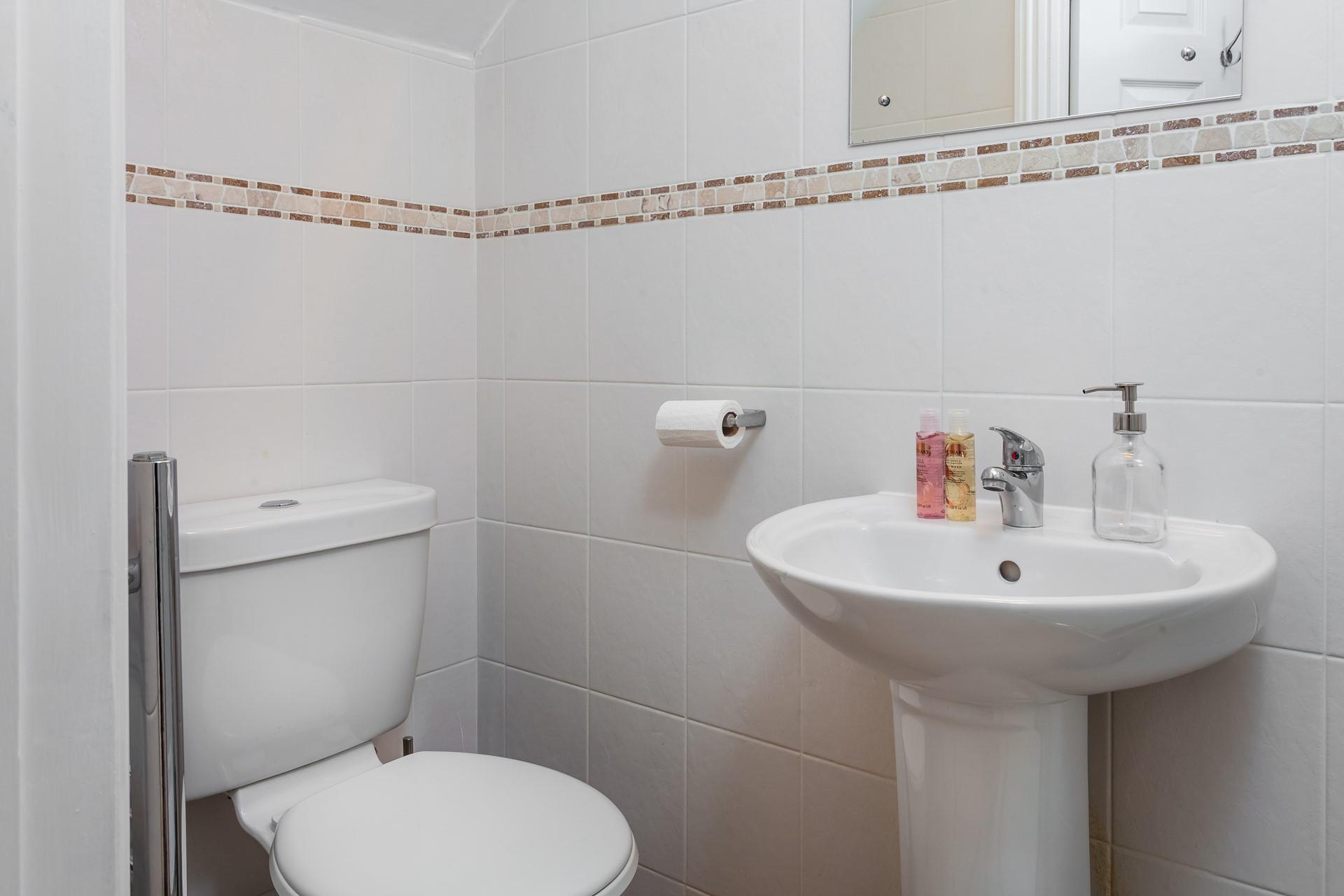 The separate shower room has a WC and basin, in addition to the en suite shower room, which also has a WC and basin. 